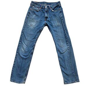 Levi's 505 Regular Straight Fit Jeans Men's 30x32 Blue Distressed Western Preppy